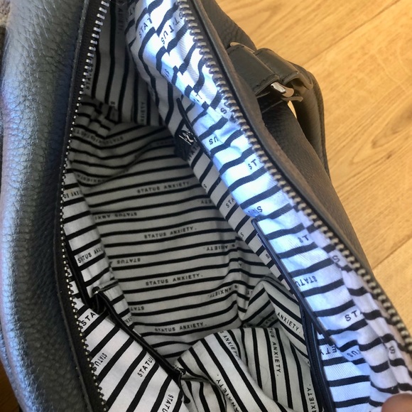 Status Anxiety large black leather tote bag - Picture 7 of 7